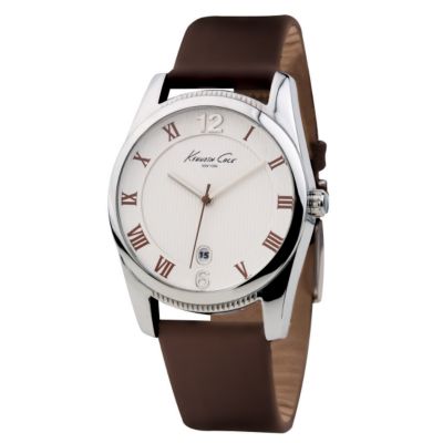 Kenneth Cole Reaction Men's Brown Leather Strap Watch - Product number 6405649