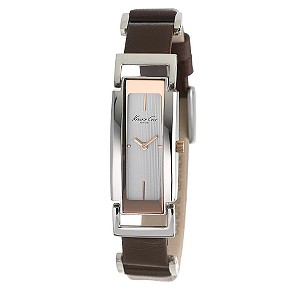 Ladies`Brown Leather Strap Watch