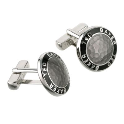 ted baker grey hammered print cufflinks