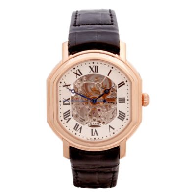 Rotary mens rose gold case watch
