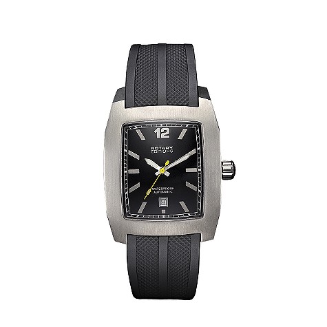 Rotary Editions Automatic mens black strap watch