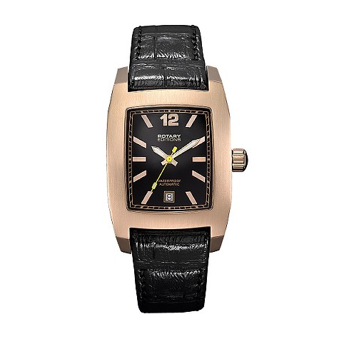 Editions Automatic mens black leather