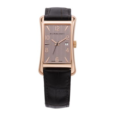 burberry mens rose gold case watch