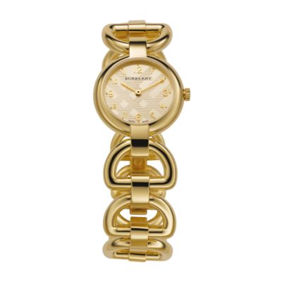 ladies gold-plated bangle watch