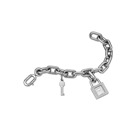 burberry stainless steel charm bracelet watch
