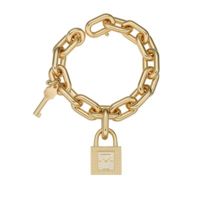 Burberry champagne gold-plated charm bracelet