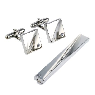 Men's Diamond Cufflink and Tie Clip Gift Set - Product number 6418511