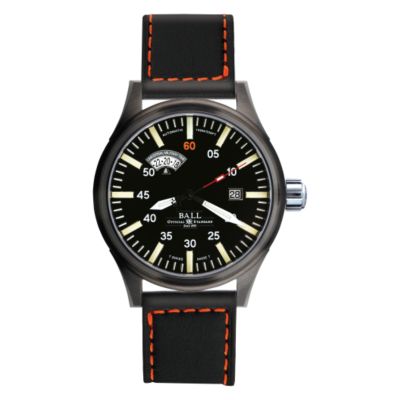 ball Fireman mens automatic black strap watch