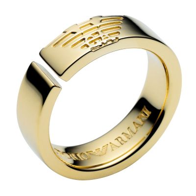 Emporio Armani gold-plated logo ring - Product number 6424422