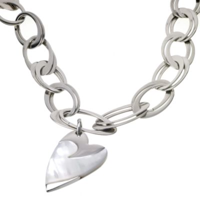 Fossil Mother Of Pearl Heart Pendant - Product number 6426182