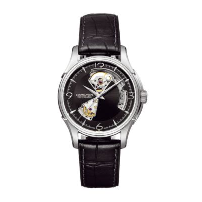 Viewmatic mens black leather strap watch