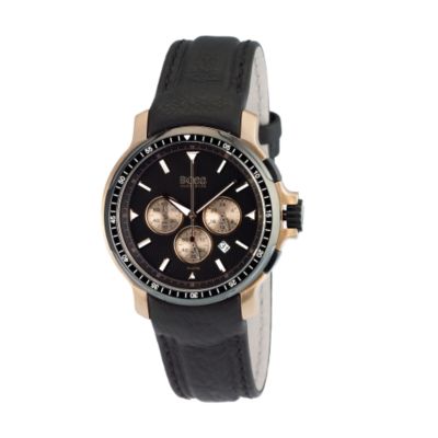 Boss mens black strap chronograph watch
