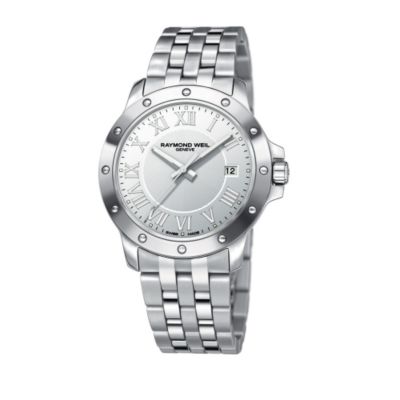 Raymond Weil Geneve mens silver dial bracelet