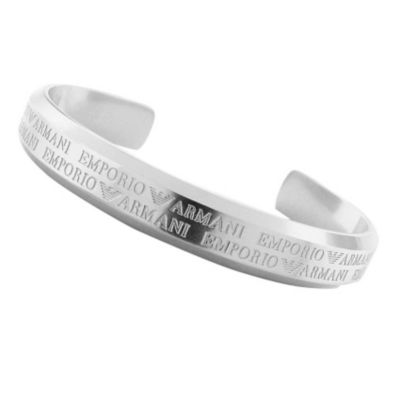 Emporio Armani men's sterling silver logo bangle - Product number 6445101