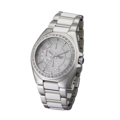 accurist mens white dial chronograph bracelet