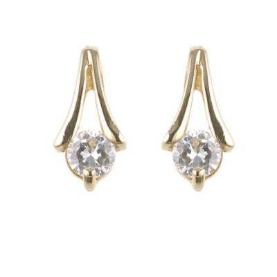 9ct gold Cubic Zirconia Split V Stud Earrings