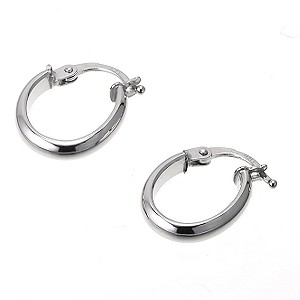 9ct White Gold Oval Creole Earrings 15 x 10mm9ct White Gold Oval Creole Earrings 15 x 10mm