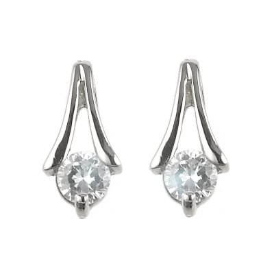 9ct White Gold Cubic Zirconia Split V Stud Earrings - Product number 6452825