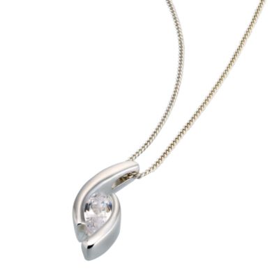 Curved Cubic Zirconia Pendant