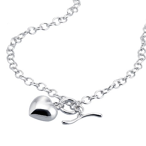 silver Heart Charm Necklace