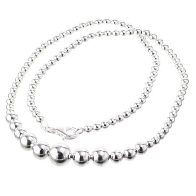 sterling silver graduated bead necklace
