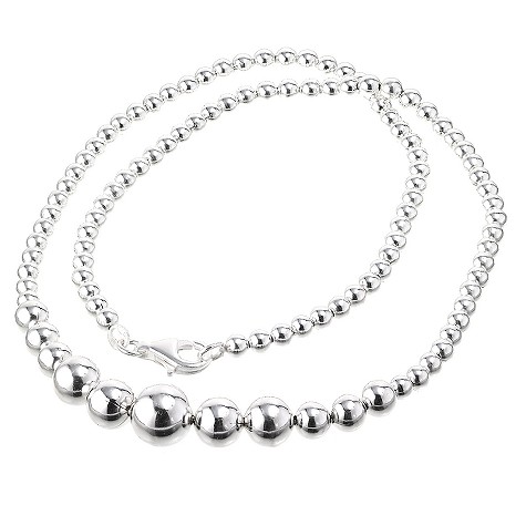 sterling silver graduated bead necklace