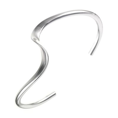 Sterling silver wave bangle