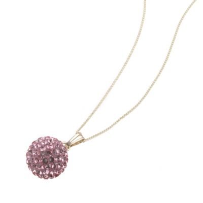 Evoke 9ct Gold Pink Crystal Pendant