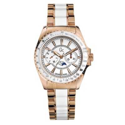 Gc ladies rose gold moon dial bracelet watch -