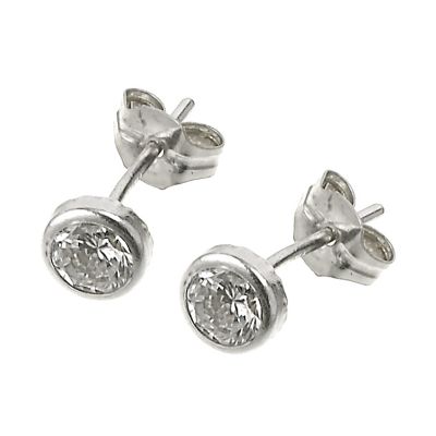 9ct White Gold Cubic Zirconia Stud Earrings - Product number 6467342