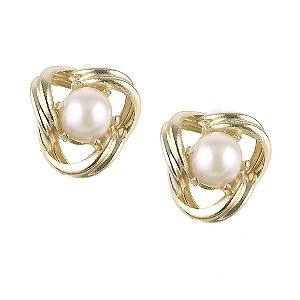 H Samuel 9ct Gold Cultured Freshwater Pearl Knot Stud
