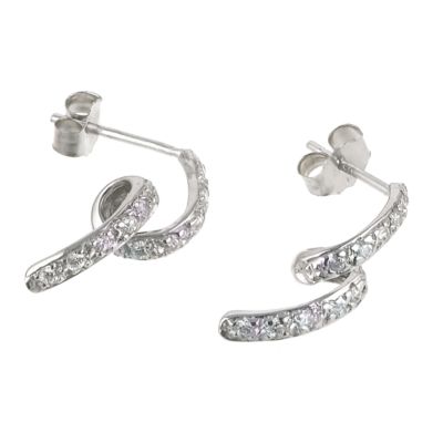 9ct White Gold Cubic Zirconia Spiral Stud Earrings - Product number 6467717