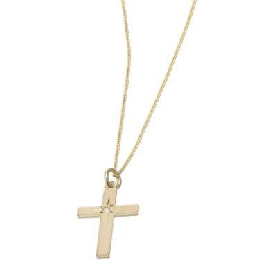 9ct Gold Diamond Cross Pendant