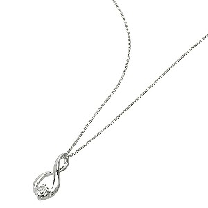 9ct White Gold Cubic Zirconia Figure of 8 Pendant9ct White Gold Cubic Zirconia Figure of 8 Pendant