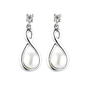 9ct White Gold Freshwater Pearl Cubic Zirconia