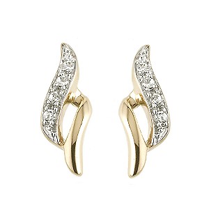 9ct gold Cubic Zirconia Earrings with Free Gift
