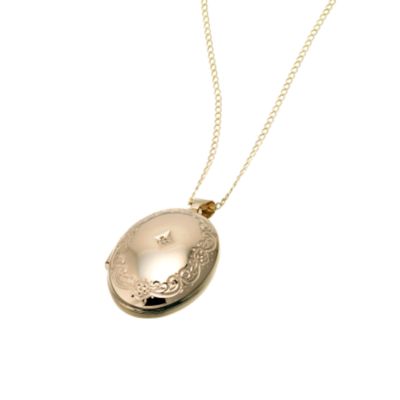 9ct Gold Diamond Set Oval Locket - Product number 6469426