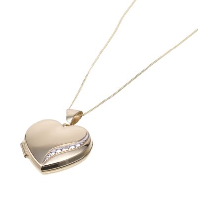 9ct Gold Diamond-Set Heart Locket - Product number 6469442