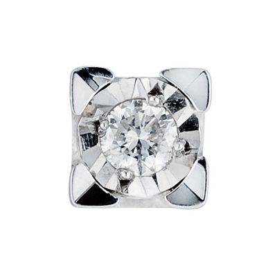 H Samuel Mens 9ct white gold diamond stud earring