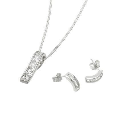 Sterling Silver and Cubic Zirconia Pendant and