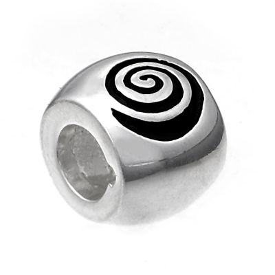 Truth sterling silver black swirl charm