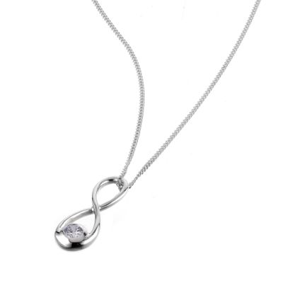 Sterling silver cubic zirconia figure of eight pendant - Product number 6470874