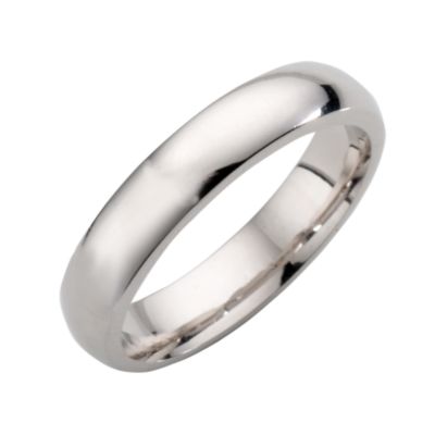 18ct white gold super heavy 4mm court ring