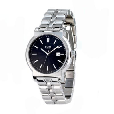 Boss mens stainless steel black dial