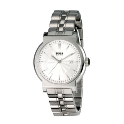 Boss mens stainless steel silver dial