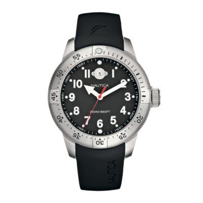 mens black strap watch