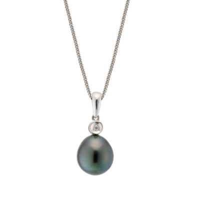 Unbranded 18ct white gold Tahitian cultured pearl and