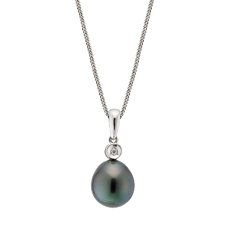 18ct white gold Tahitian cultured pearl and