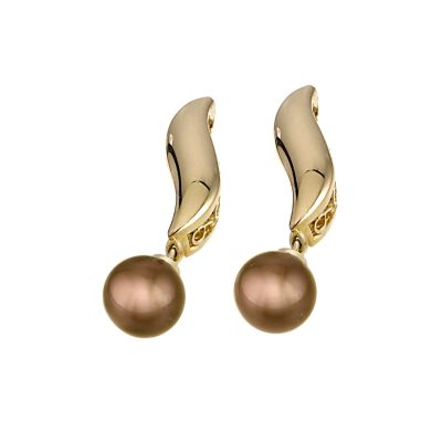 9ct gold cultured freshwater pearl drop earrings