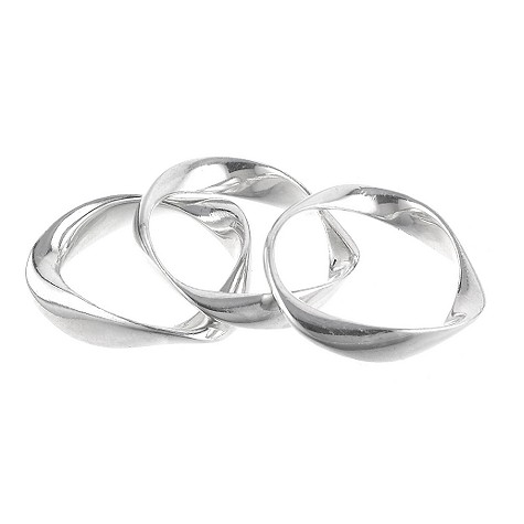 Eternal Silver Mobius trio rings - size M